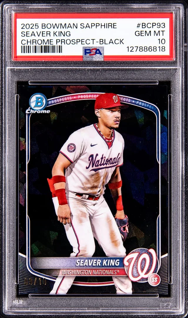 2025 Bowman Seaver King Sapphire Chrome Prospect Black #BCP93 card image