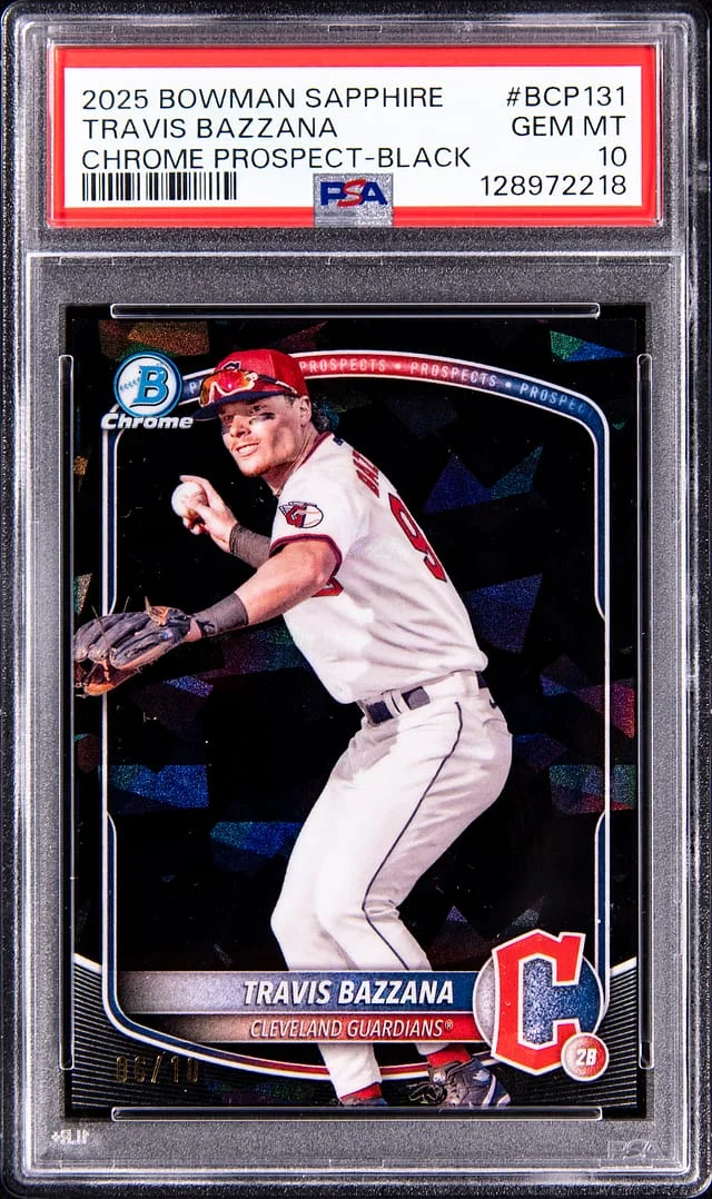 2025 Bowman Travis Bazzana Sapphire Chrome Prospect Black #BCP131 card image