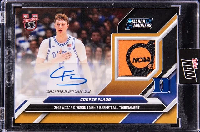 2025 Bowman University Cooper Flagg Now March Madness Relic Autograph Gold #2AR card image
