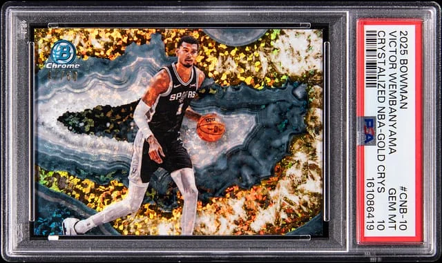 2025 Bowman Victor Wembanyama Crystalized NBA Gold Crystal #CNB-10 card image