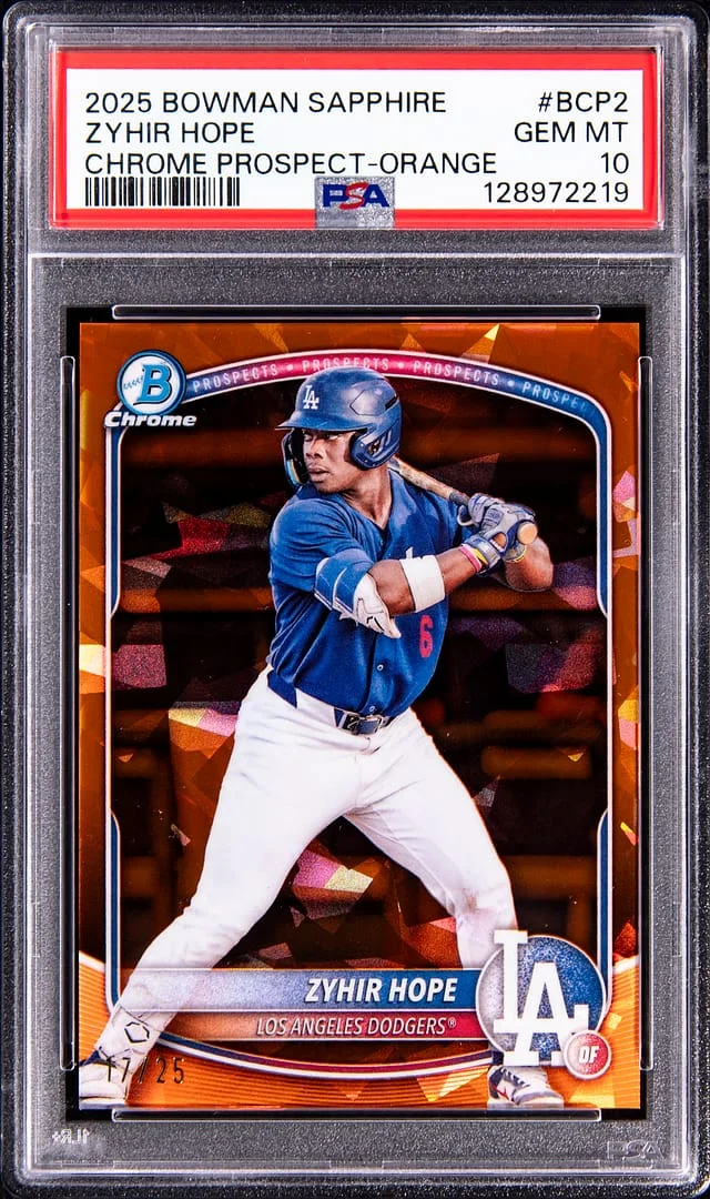 2025 Bowman Zyhir Hope Sapphire Chrome Prospect Orange #BCP2 card image