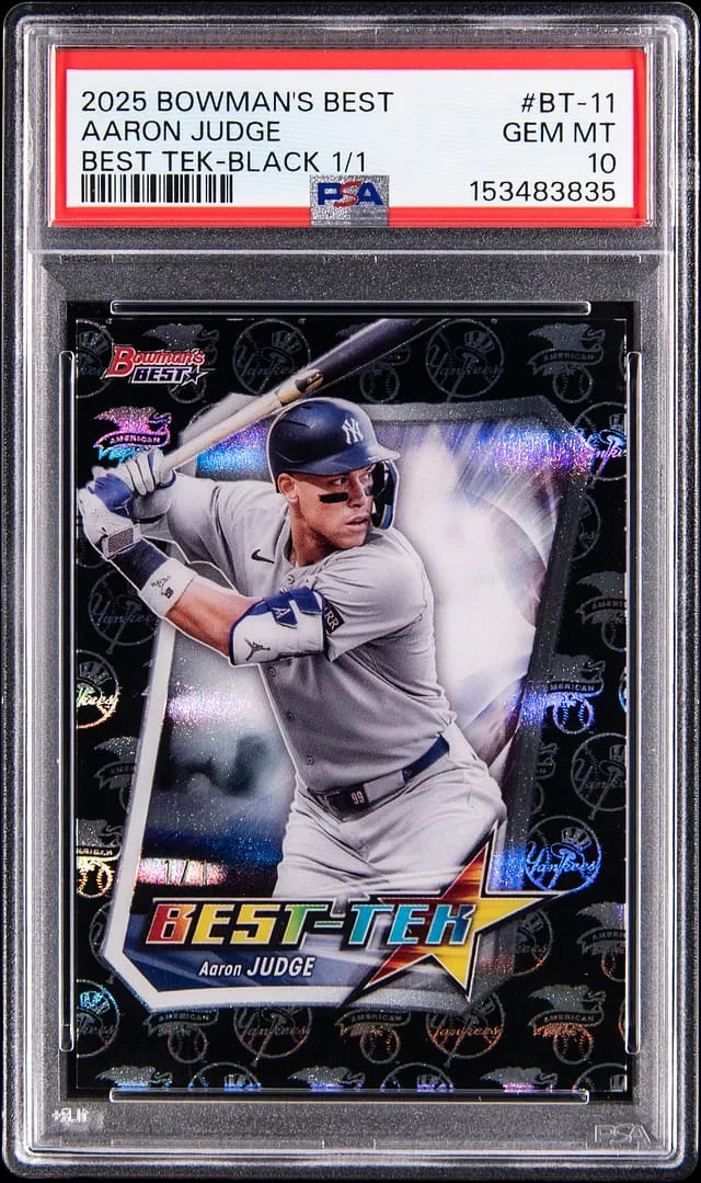 2025 Bowman's Best Aaron Judge Tek Black #BT-11 card image