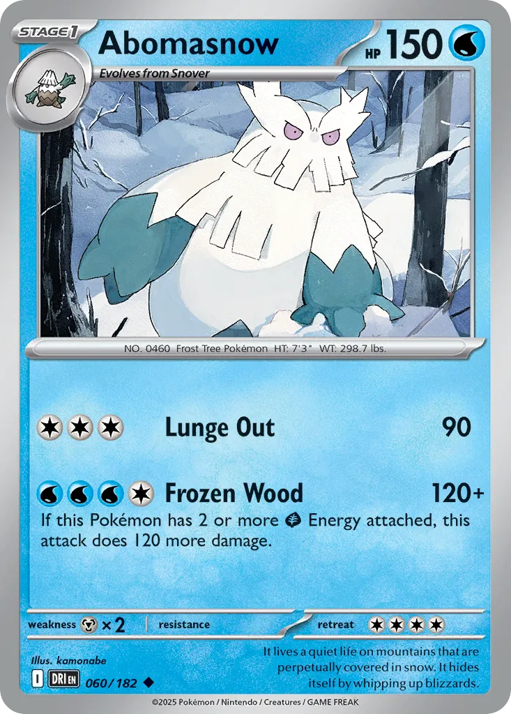 2025 Destined Rivals Abomasnow #060/182 Uncommon card image
