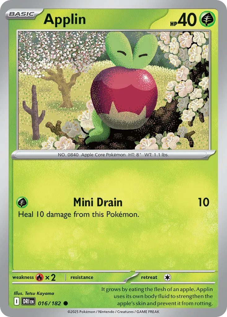 2025 Destined Rivals Applin Common #016/182 Common card image
