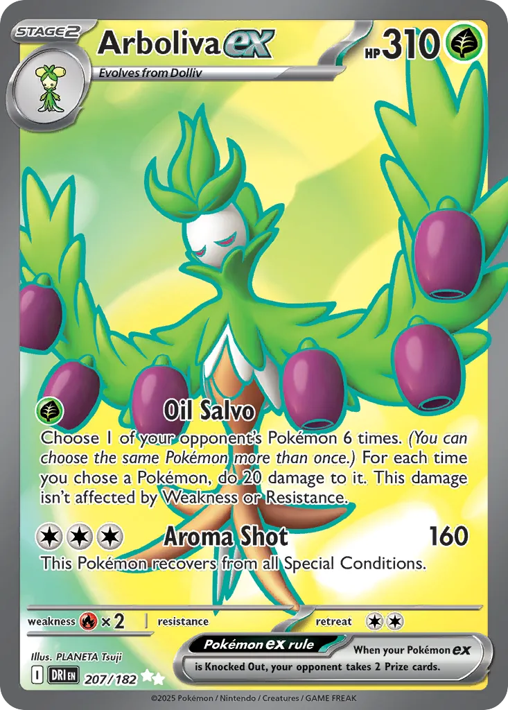 2025 Destined Rivals Arboliva ex Ultra Rare #207/182 Ultra Rare card image