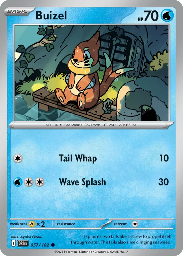 2025 Destined Rivals Buizel Common #057/182 Common card image