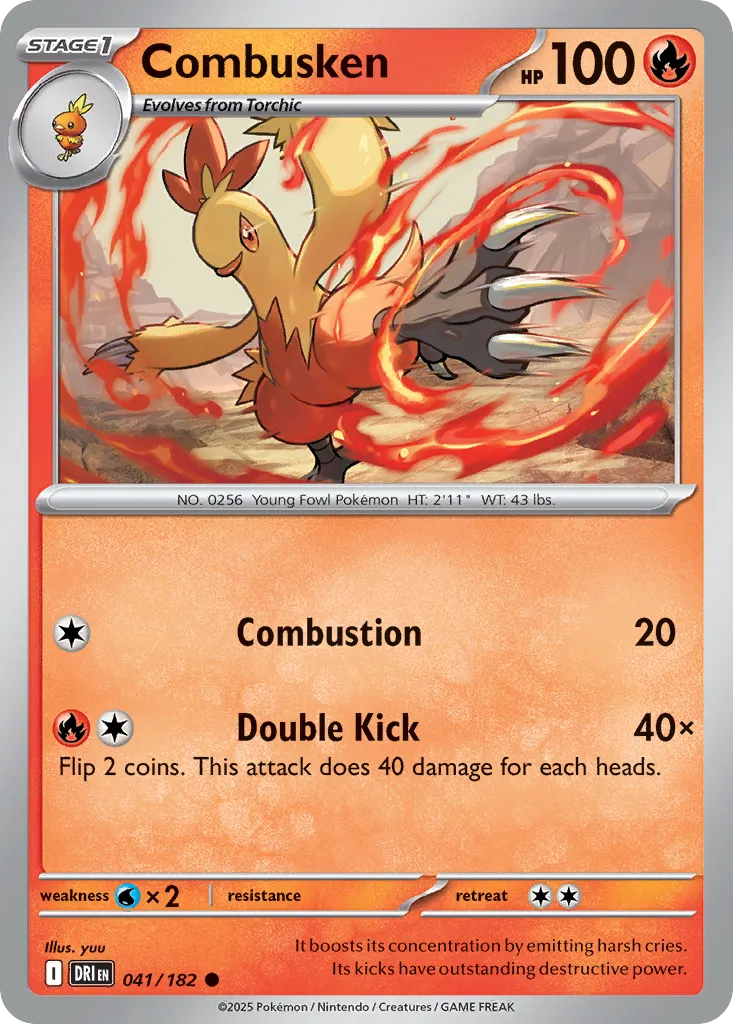 2025 Destined Rivals Combusken #041/182 Common card image