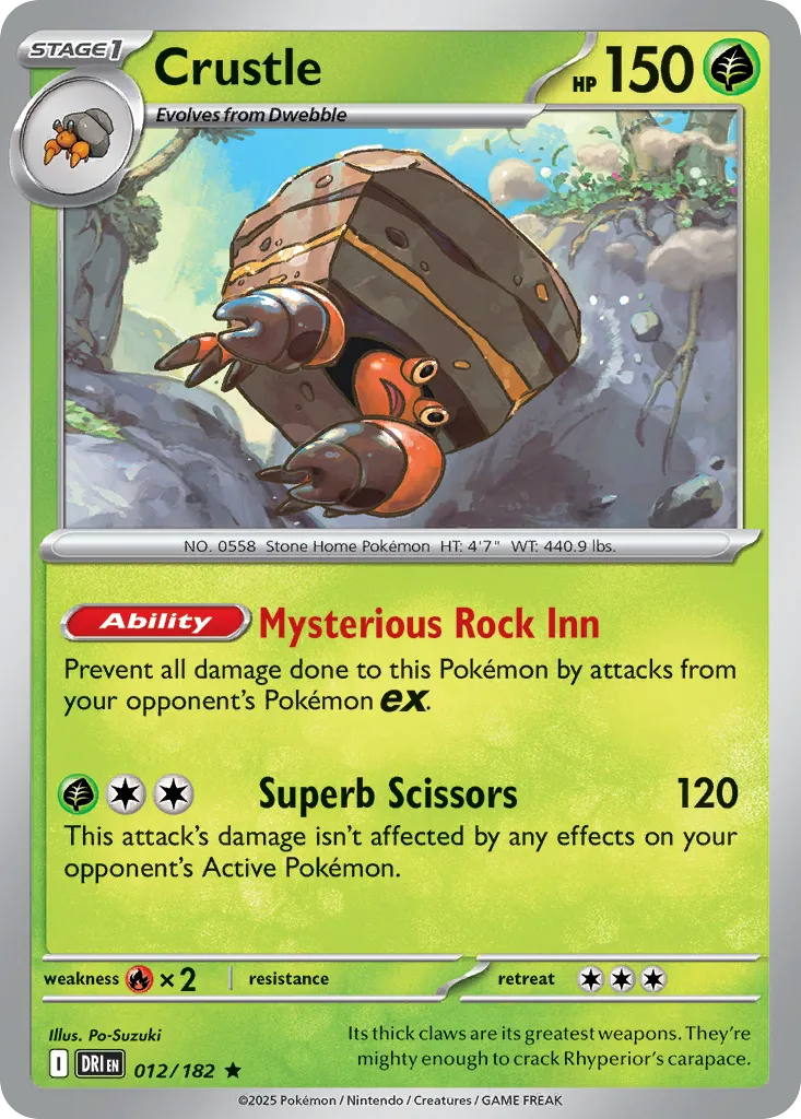 2025 Destined Rivals Crustle Rare #012/182 Rare card image