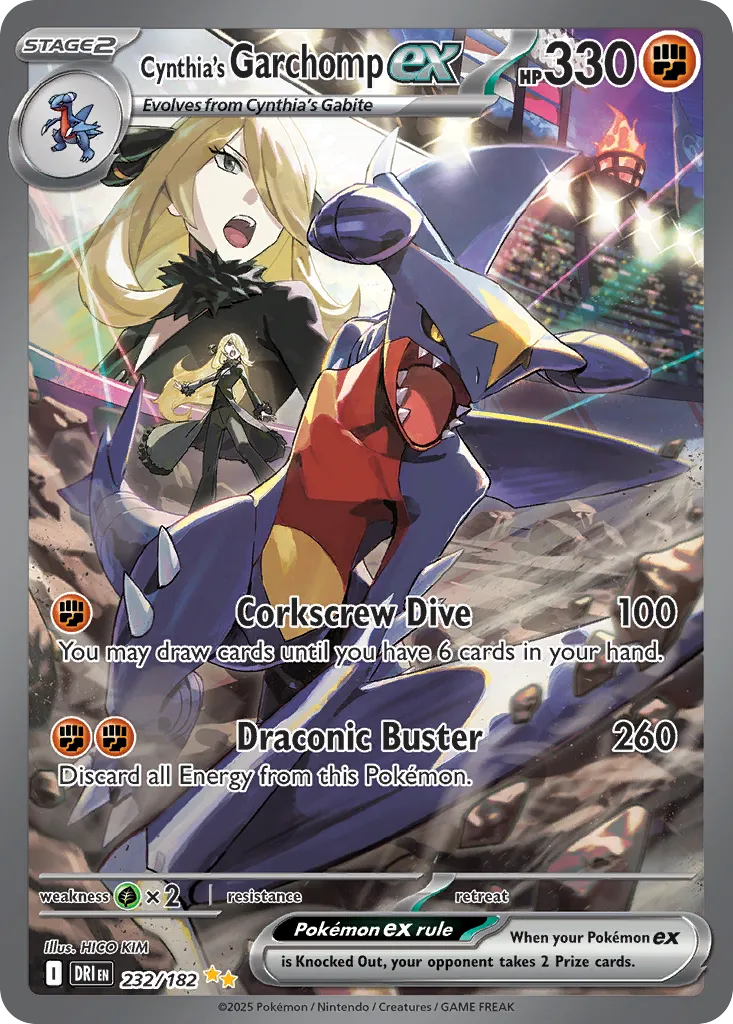 2025 Destined Rivals Cynthia's Garchomp ex Special Illustration Rare #232/182 Special Illustration Rare card image