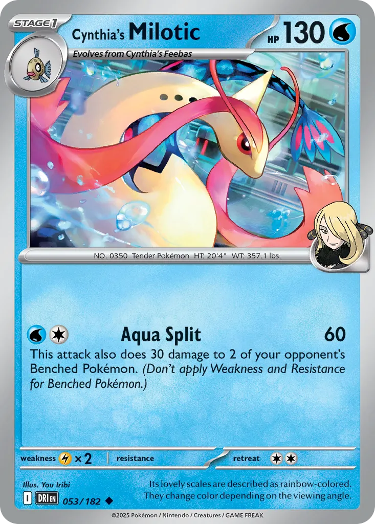 2025 Destined Rivals Cynthia's Milotic #053/182 Uncommon card image
