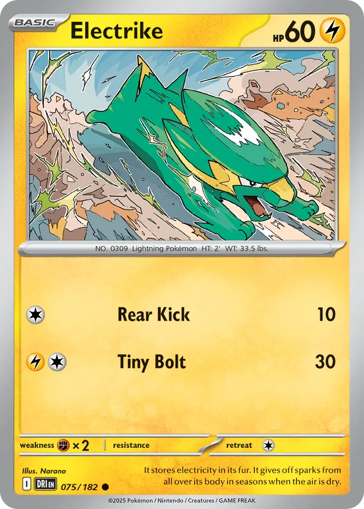 2025 Destined Rivals Electrike #075/182 Common card image