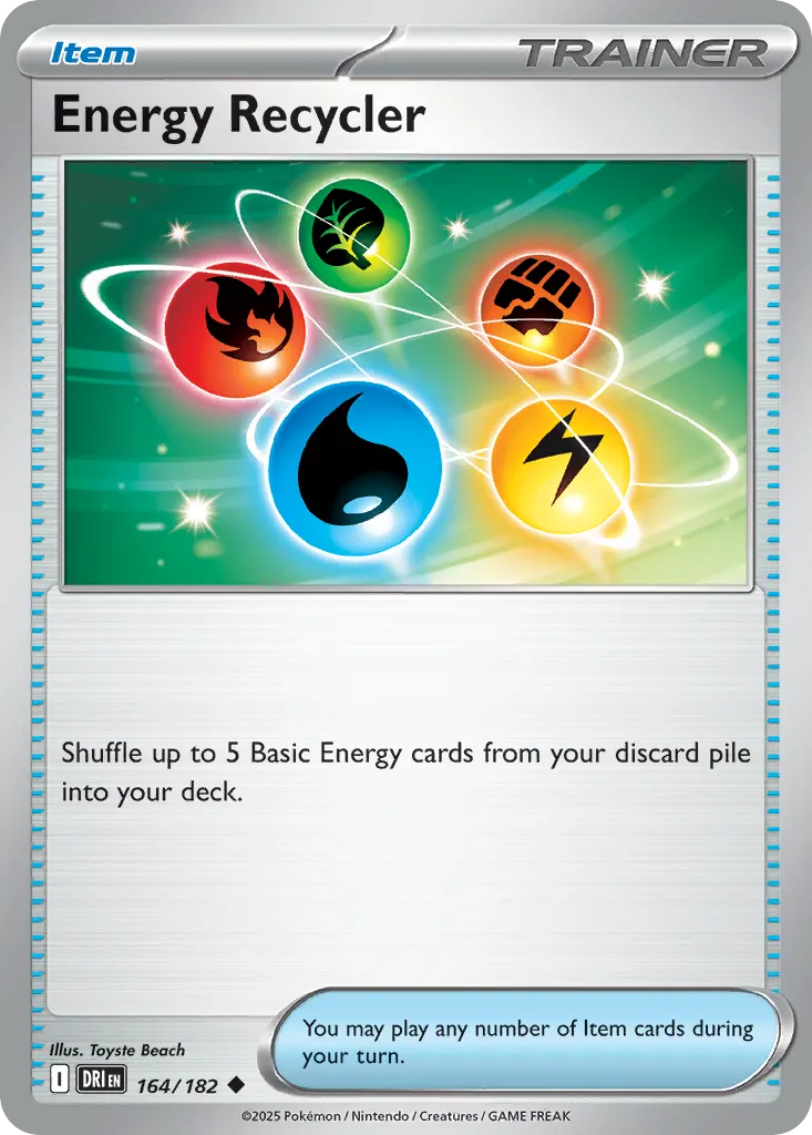 2025 Destined Rivals Energy Recycler #164/182 Uncommon card image