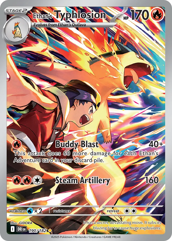 2025 Destined Rivals Ethan's Typhlosion Illustration Rare #190/182 Illustration Rare card image