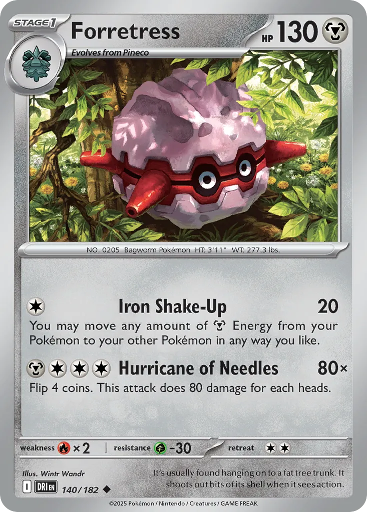2025 Destined Rivals Forretress Uncommon #140/182 Uncommon card image