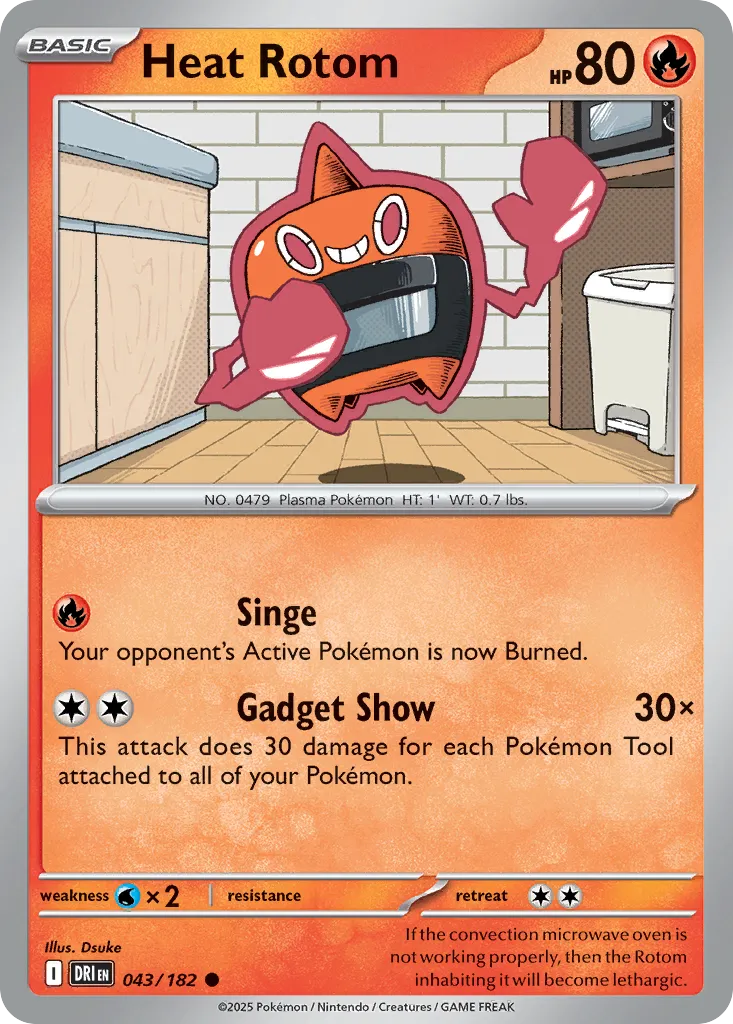 2025 Destined Rivals Heat Rotom Common #043/182 Common card image