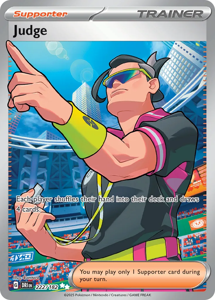 2025 Destined Rivals Judge Ultra Rare #222/182 Ultra Rare card image