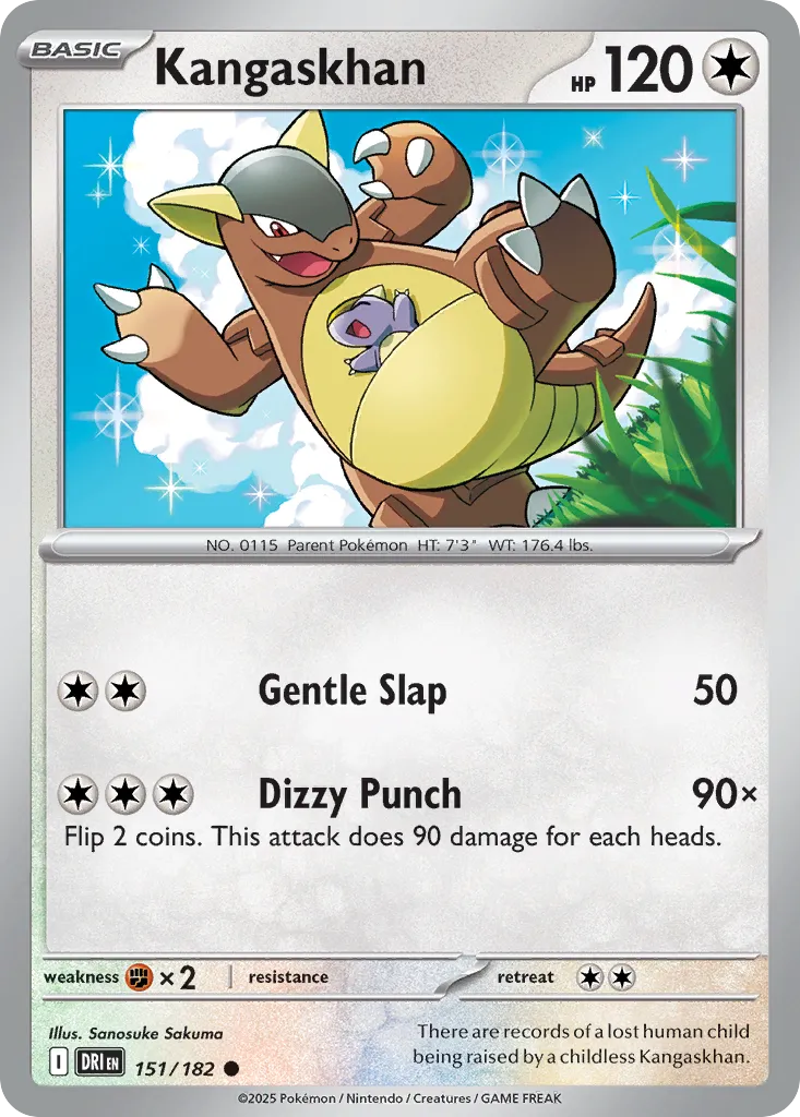 2025 Destined Rivals Kangaskhan #151/182 Common card image
