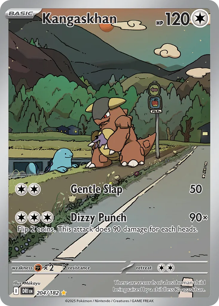 2025 Destined Rivals Kangaskhan Illustration Rare #204/182 Illustration Rare card image