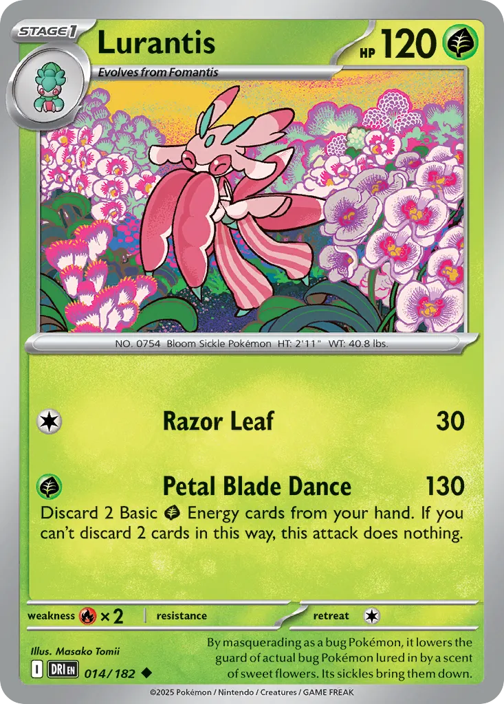 2025 Destined Rivals Lurantis Uncommon #014/182 Uncommon card image