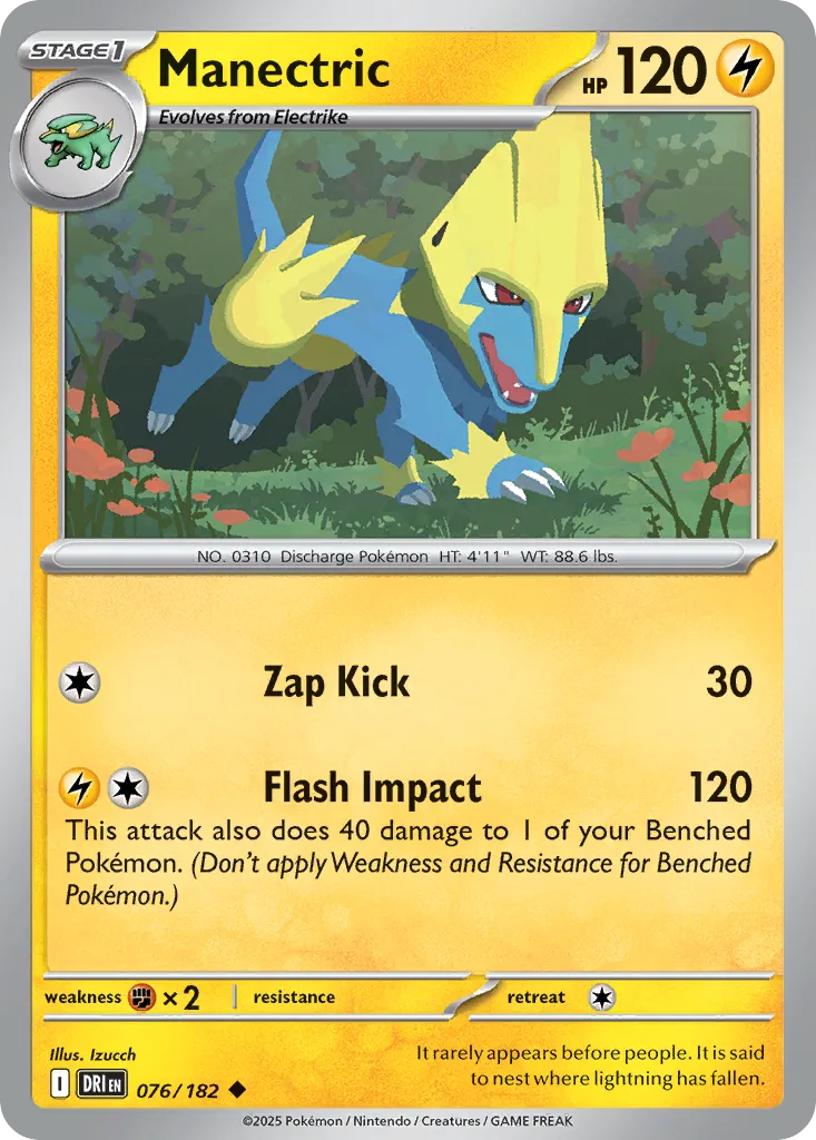 2025 Destined Rivals Manectric Uncommon #076/182 Uncommon card image