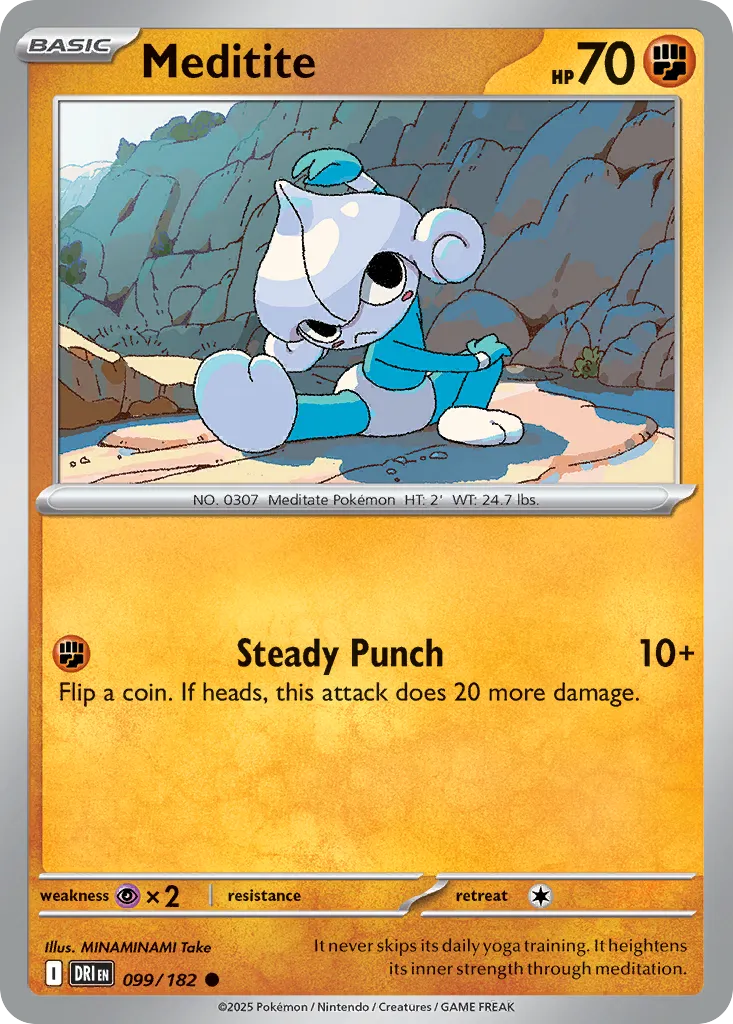 2025 Destined Rivals Meditite Common #099/182 Common card image