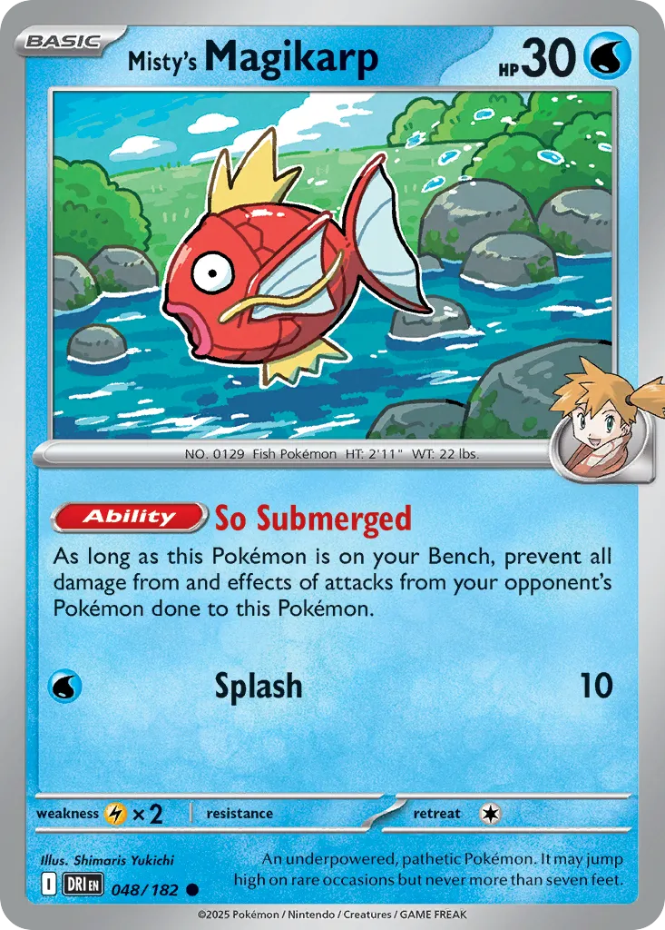 2025 Destined Rivals Misty's Magikarp #048/182 Common card image
