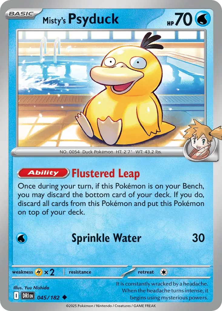 2025 Destined Rivals Misty's Psyduck Uncommon #045/182 Uncommon card image