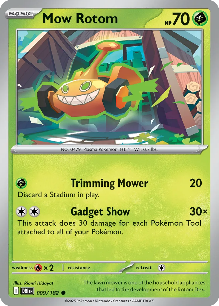 2025 Destined Rivals Mow Rotom Common #009/182 Common card image
