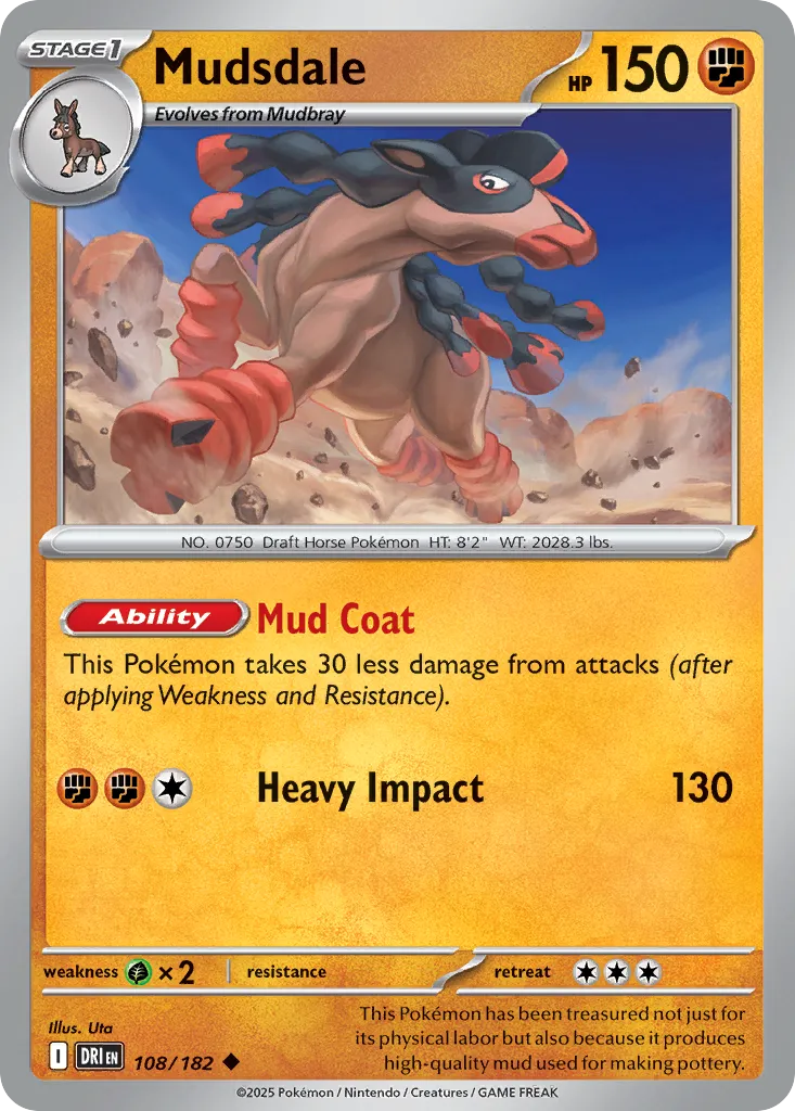 2025 Destined Rivals Mudsdale Uncommon #108/182 Uncommon card image