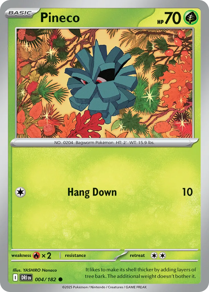 2025 Destined Rivals Pineco Common #004/182 Common card image