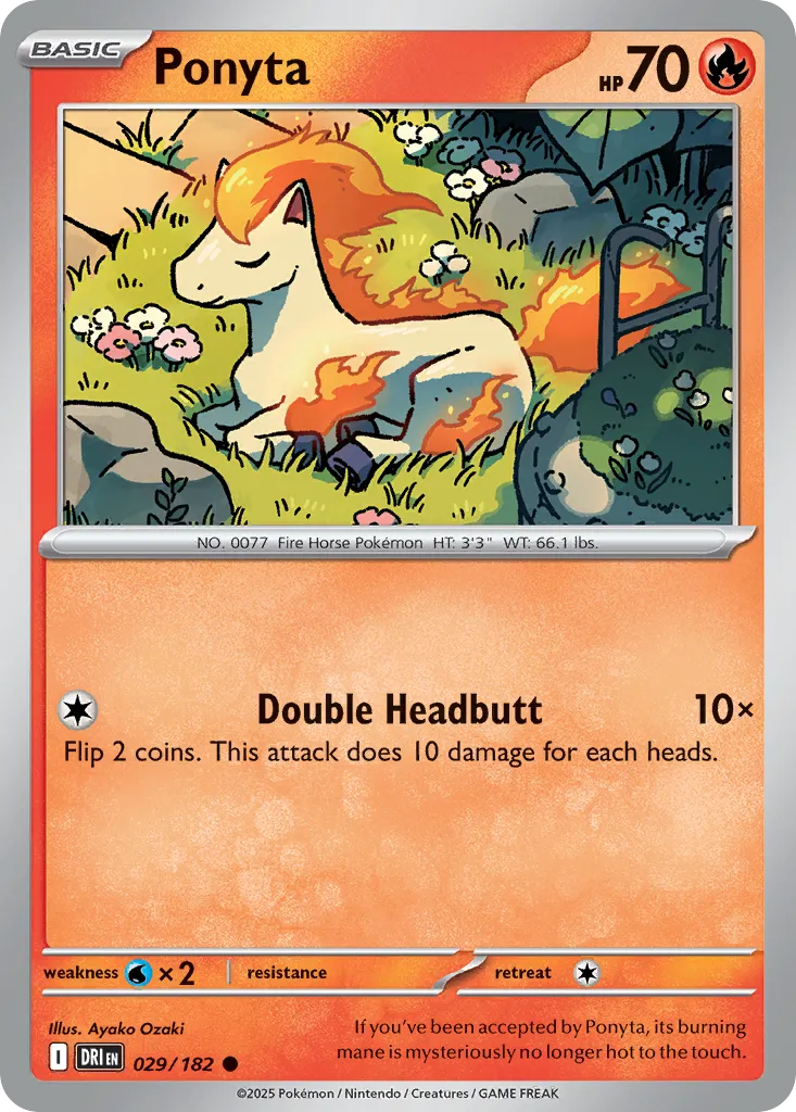 2025 Destined Rivals Ponyta Common #029/182 Common card image