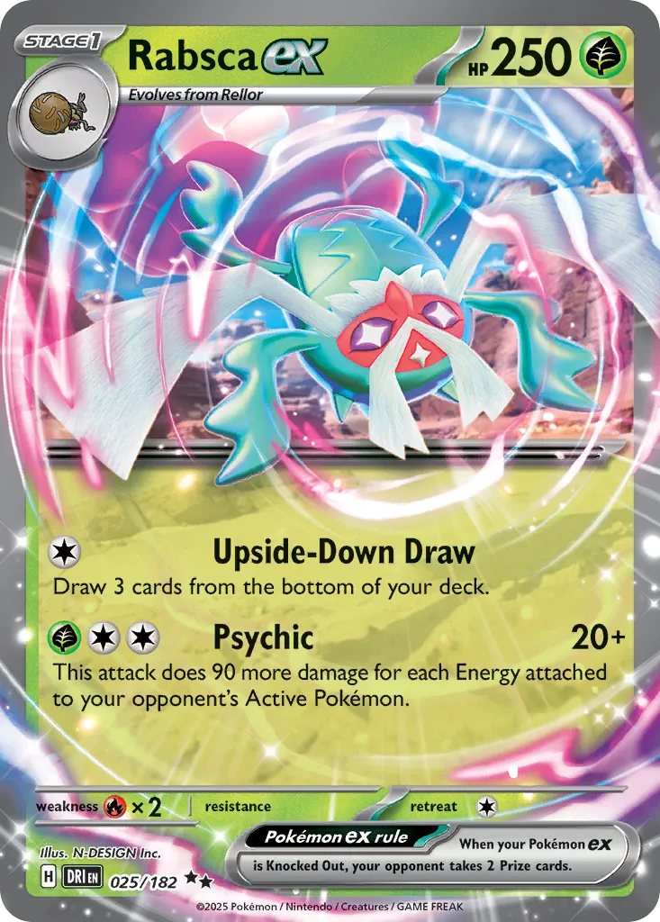 2025 Destined Rivals Rabsca ex Double Rare #025/182 Double Rare card image