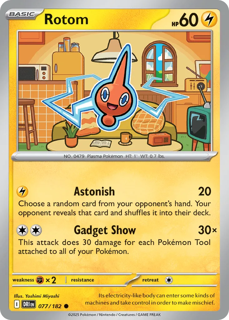 2025 Destined Rivals Rotom #077/182 Common card image