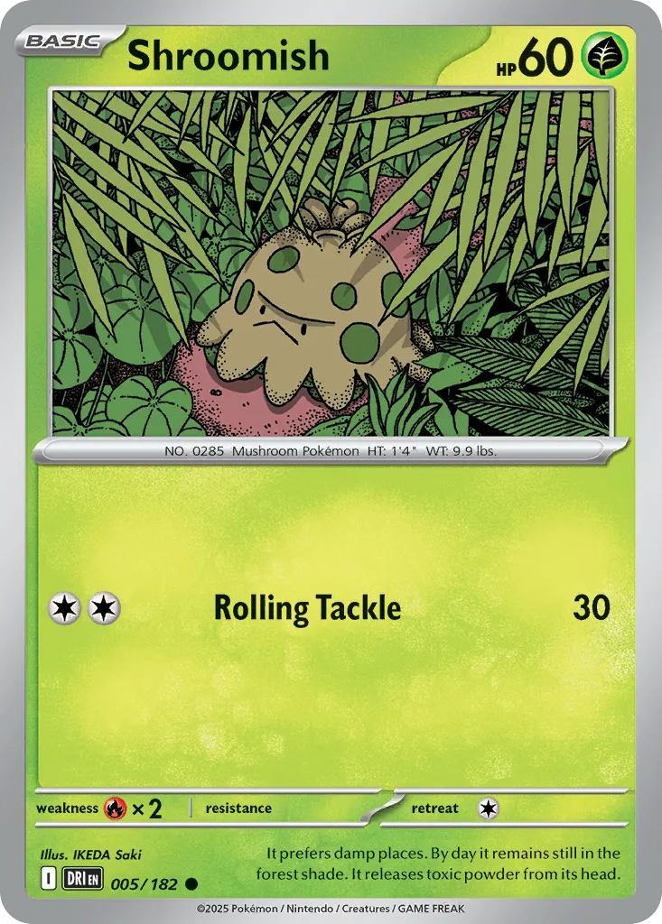2025 Destined Rivals Shroomish Common #005/182 Common card image