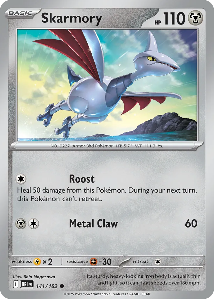 2025 Destined Rivals Skarmory Common #141/182 Common card image