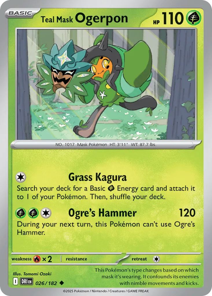 2025 Destined Rivals Teal Mask Ogerpon Uncommon #026/182 Uncommon card image
