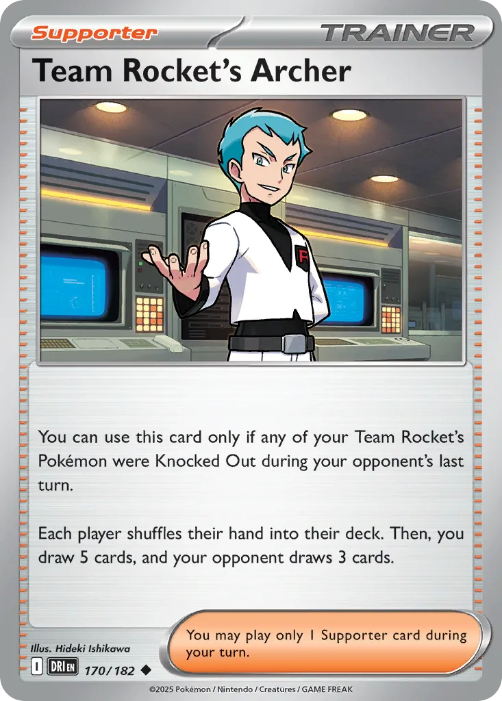 2025 Destined Rivals Team Rocket's Archer Uncommon #170/182 Uncommon card image