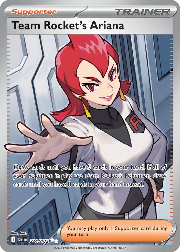 2025 Destined Rivals Team Rocket's Ariana Ultra Rare #224/182 Ultra Rare card image