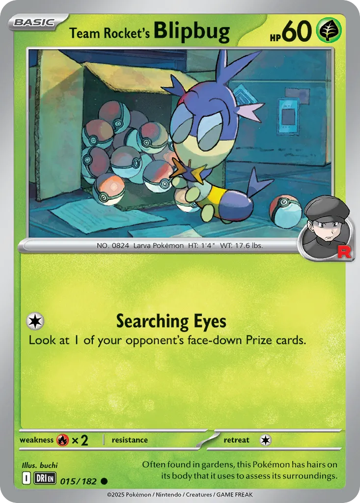 2025 Destined Rivals Team Rocket's Blipbug Common #015/182 Common card image