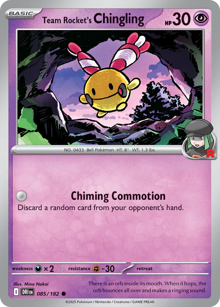 2025 Destined Rivals Team Rocket's Chingling Common #085/182 Common card image