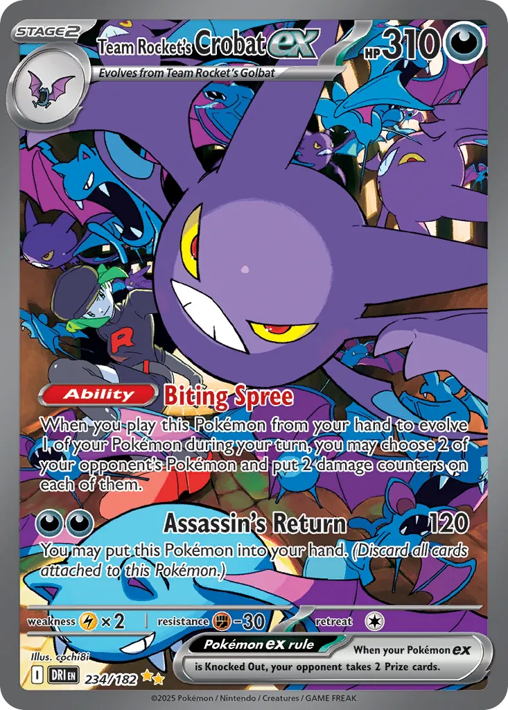 2025 Destined Rivals Team Rocket's Crobat ex #234/182 Special Illustration Rare card image