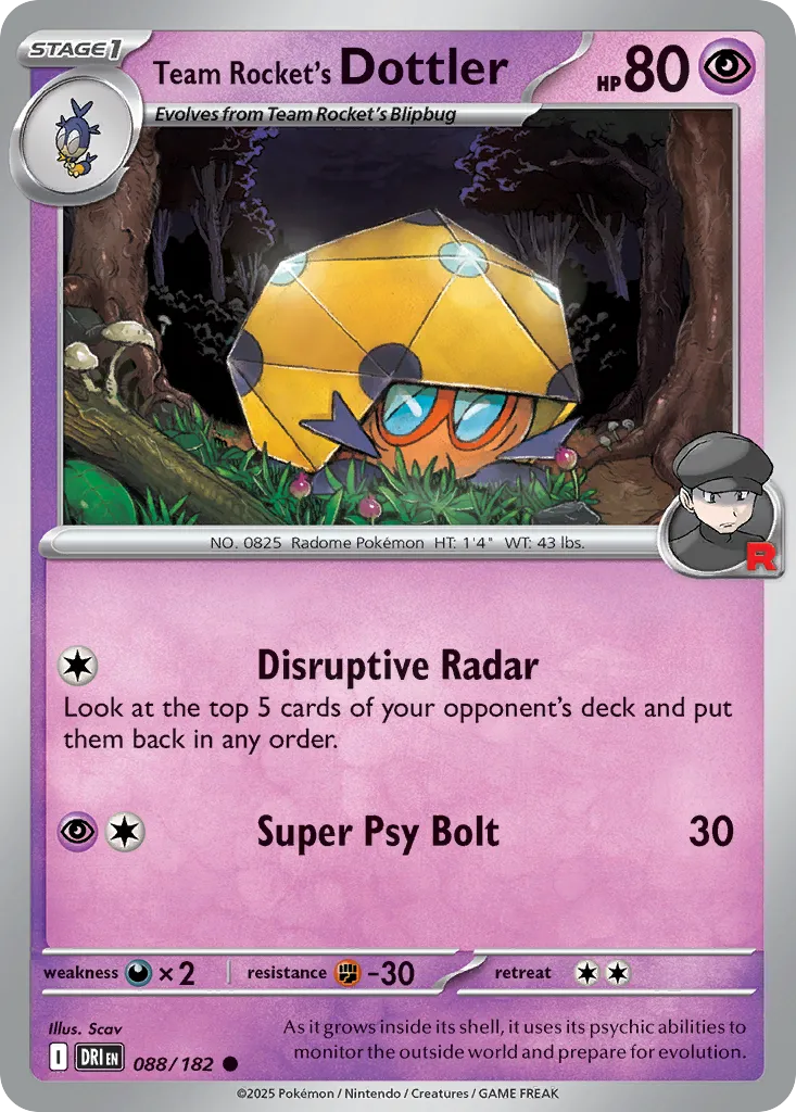 2025 Destined Rivals Team Rocket's Dottler #088/182 Common card image