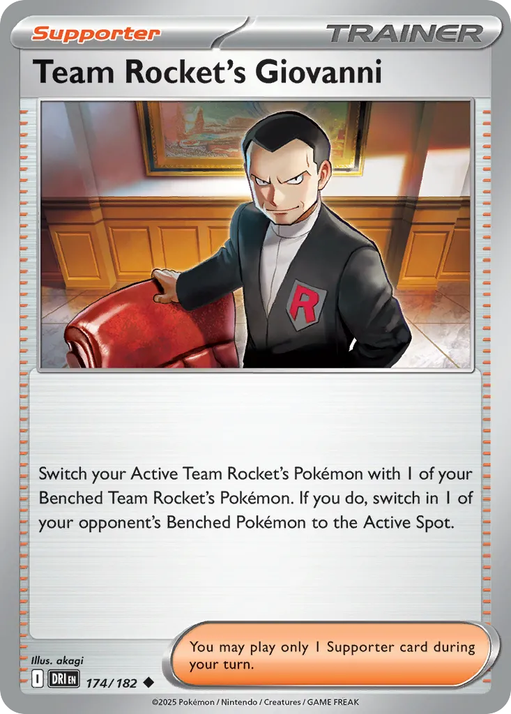 2025 Destined Rivals Team Rocket's Giovanni #174/182 Uncommon card image