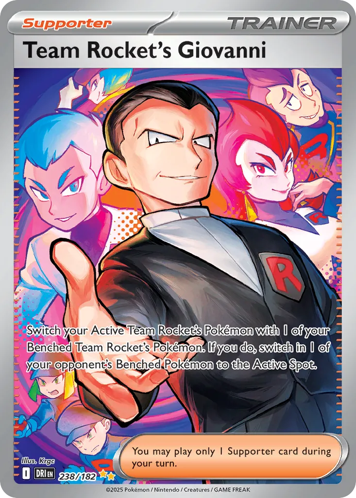 2025 Destined Rivals Team Rocket's Giovanni #238/182 Special Illustration Rare card image