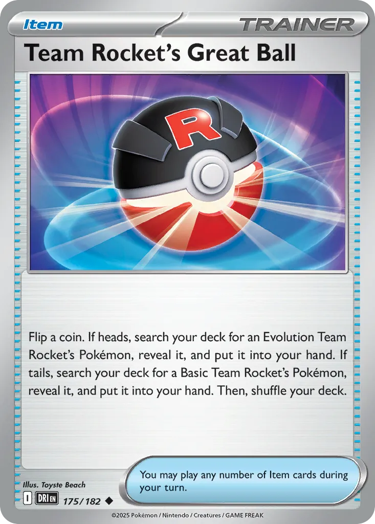 2025 Destined Rivals Team Rocket's Great Ball Uncommon #175/182 Uncommon card image