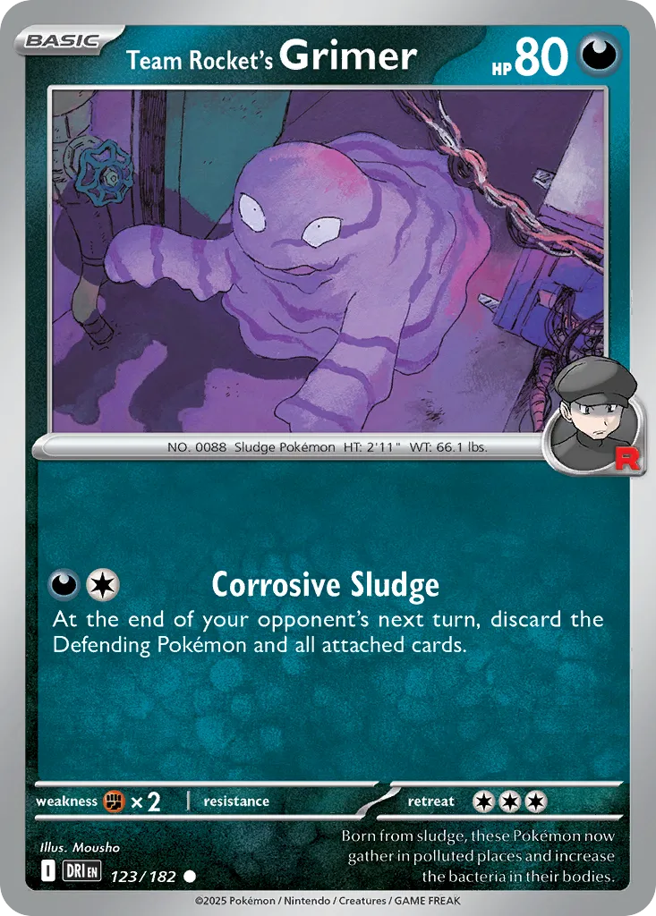 2025 Destined Rivals Team Rocket's Grimer #123/182 Common card image