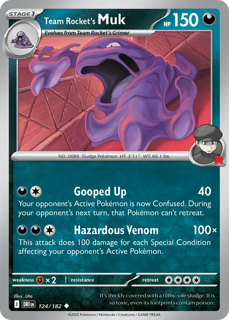 2025 Destined Rivals Team Rocket's Muk #124/182 Uncommon card image