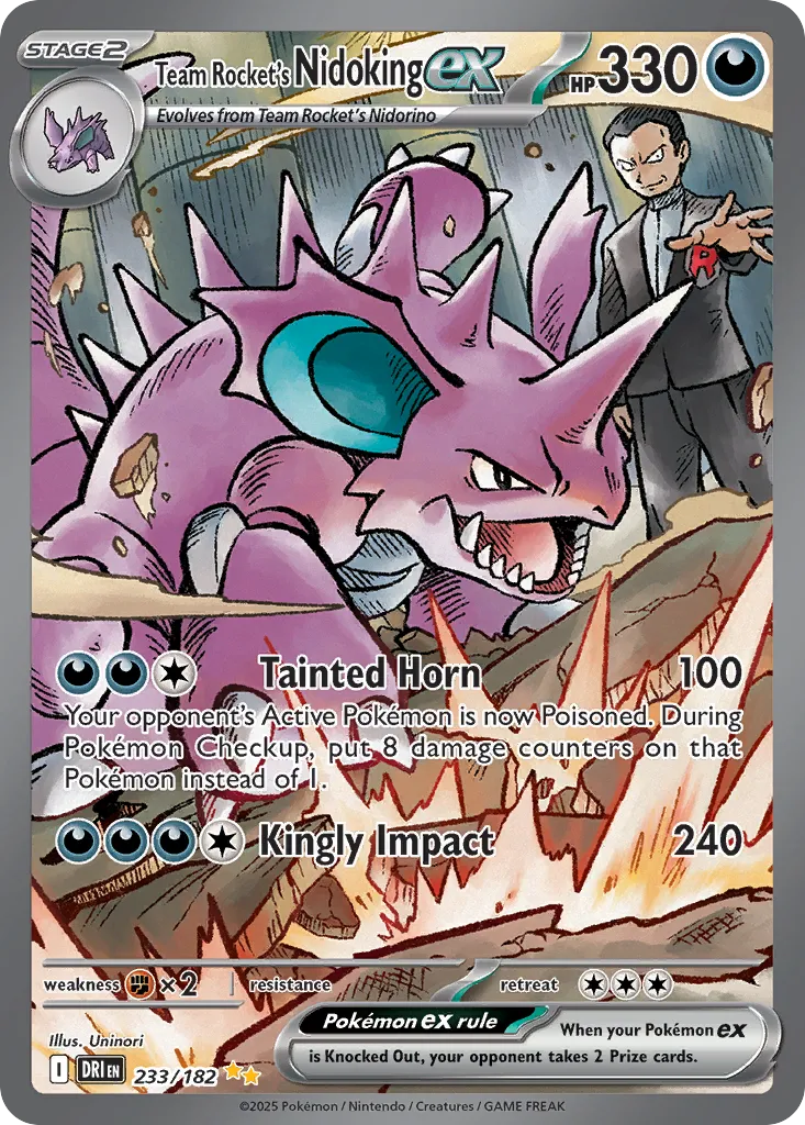 2025 Destined Rivals Team Rocket's Nidoking ex #233/182 Special Illustration Rare card image