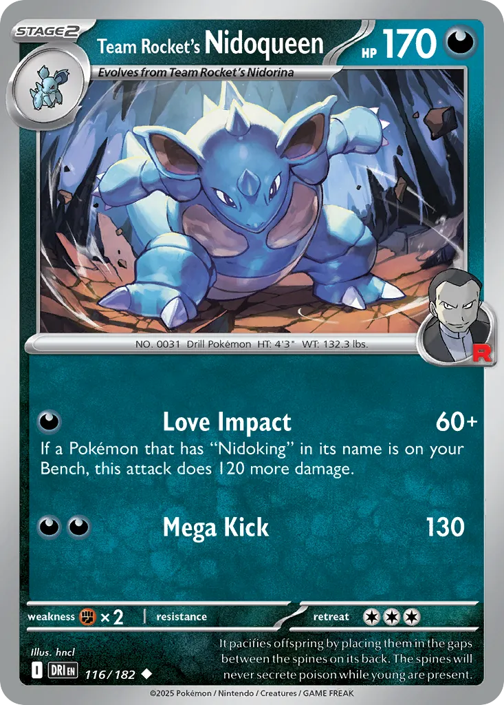 2025 Destined Rivals Team Rocket's Nidoqueen #116/182 Uncommon card image