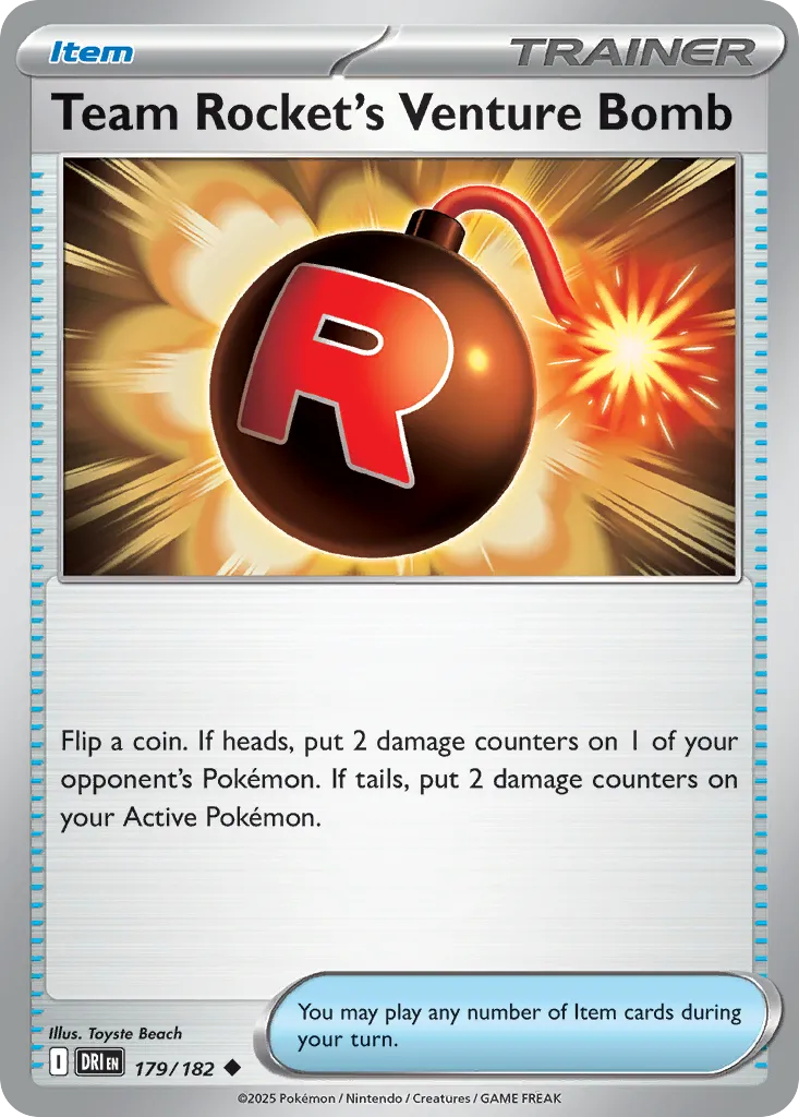 2025 Destined Rivals Team Rocket's Venture Bomb #179/182 Uncommon card image
